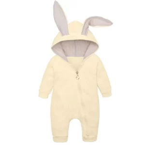 Barboteuse bébé Lapin Beige - Salopette automne/hiver