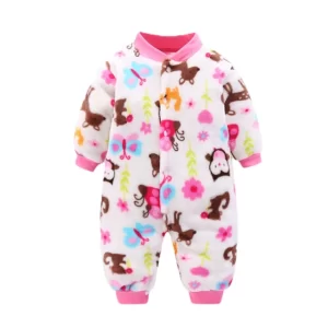 Barboteuse Hiver Bébé Mixte Motif Zoo Polaire Douce