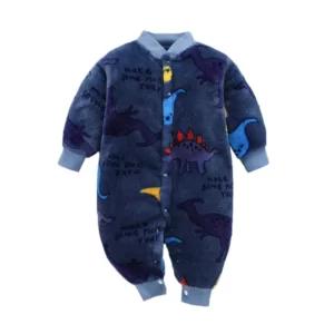 Barboteuse Hiver Bébé Mixte Motif Dinosaure Polaire