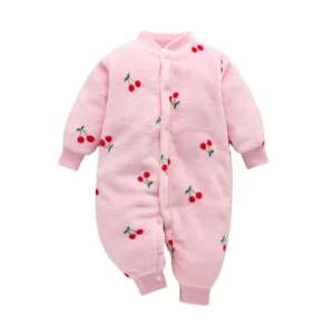 Barboteuse Hiver Bébé Mixte Polaire Cerise
