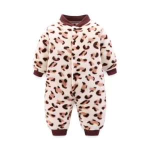 Barboteuse Hiver Bébé Mixte Polaire Léopard