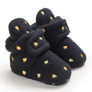 Bottes de Neige Coton Bébé Noir et Or