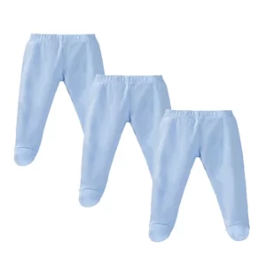 Pantalons en Coton Bébé Unisexe, 3 Pièces Bleu Ciel
