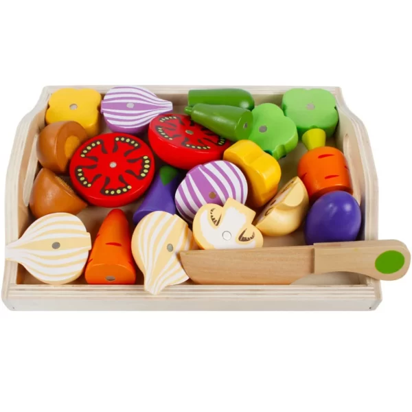 Set de Cuisine en Bois Montessori - Fruits et Légumes à Découper – Image 5
