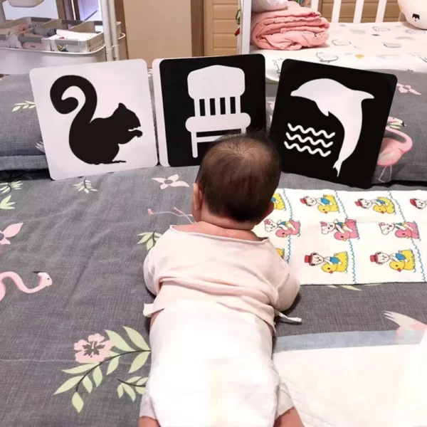 Cartes Visuelles Montessori Noir et Blanc pour Bébé – Image 5
