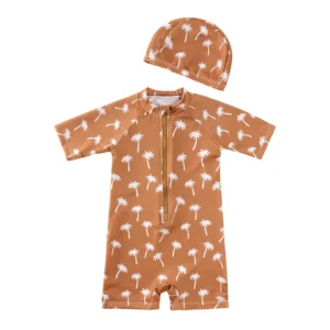Maillot de Bain Bébé Palmiers + Bonnet