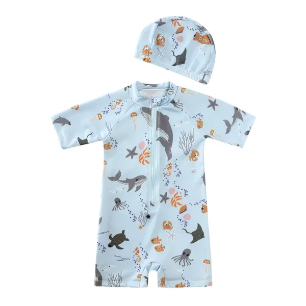 Maillot de Bain Bébé Océan + Bonnet