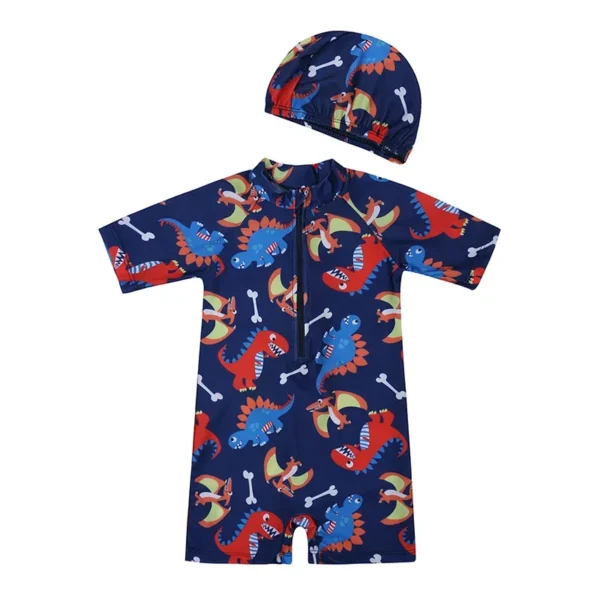 Maillot de Bain Bébé Dinosaure + Bonnet