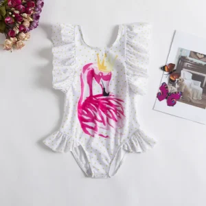 Maillot de Bain Bébé Flamant Rose